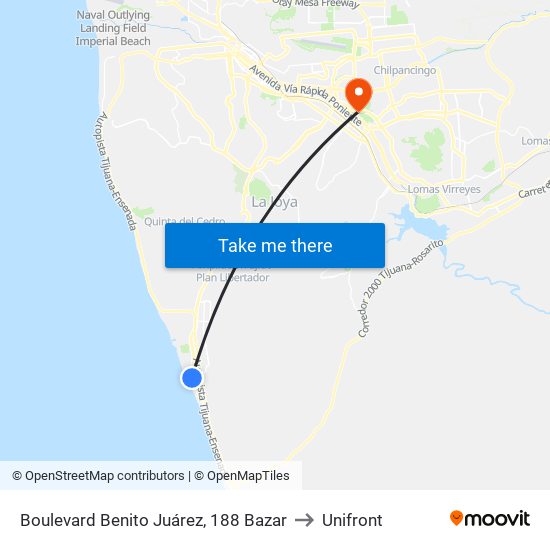 Boulevard Benito Juárez, 188 Bazar to Unifront map