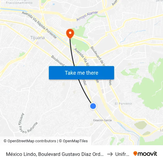 México Lindo, Boulevard Gustavo Diaz Ordaz, 350a to Unifront map
