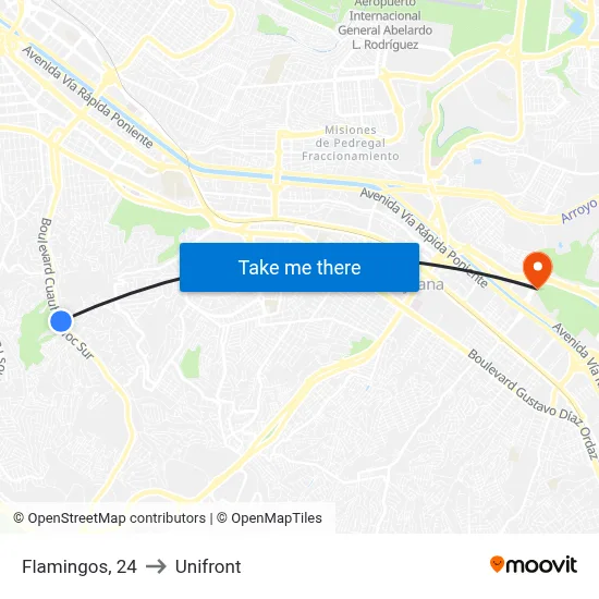 Flamingos, 24 to Unifront map