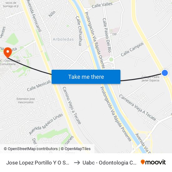 Jose Lopez Portillo Y O Seminario, 25 to Uabc - Odontologia Comunitaria map
