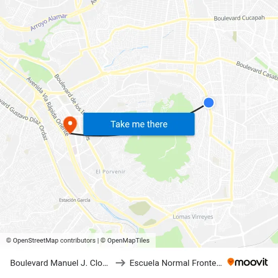 Boulevard Manuel J. Clouthier, 10825 to Escuela Normal Fronteriza Tijuana map