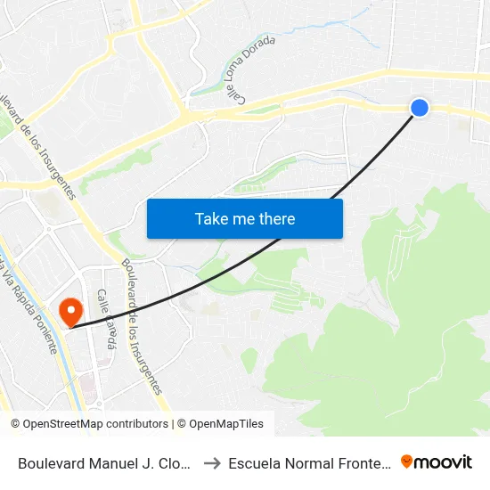 Boulevard Manuel J. Clouthier, 21332 to Escuela Normal Fronteriza Tijuana map
