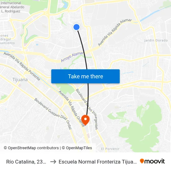 Río Catalina, 2317 to Escuela Normal Fronteriza Tijuana map