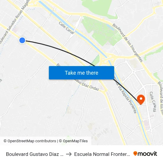 Boulevard Gustavo Diaz Ordaz, 750 to Escuela Normal Fronteriza Tijuana map