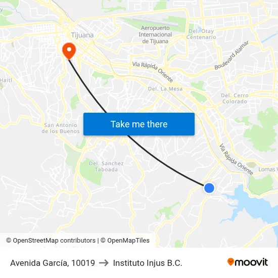Avenida García, 10019 to Instituto Injus B.C. map