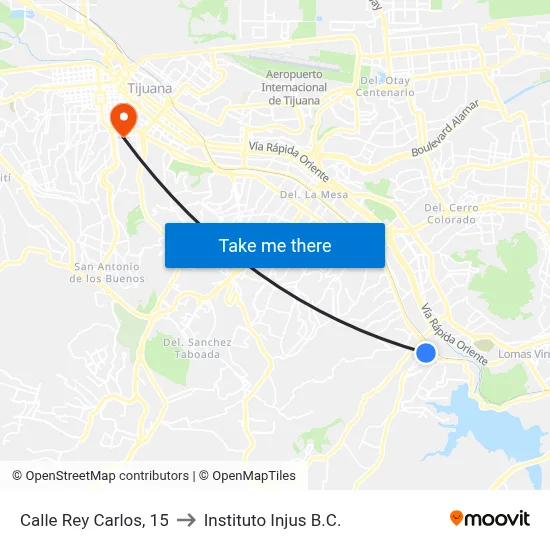 Calle Rey Carlos, 15 to Instituto Injus B.C. map