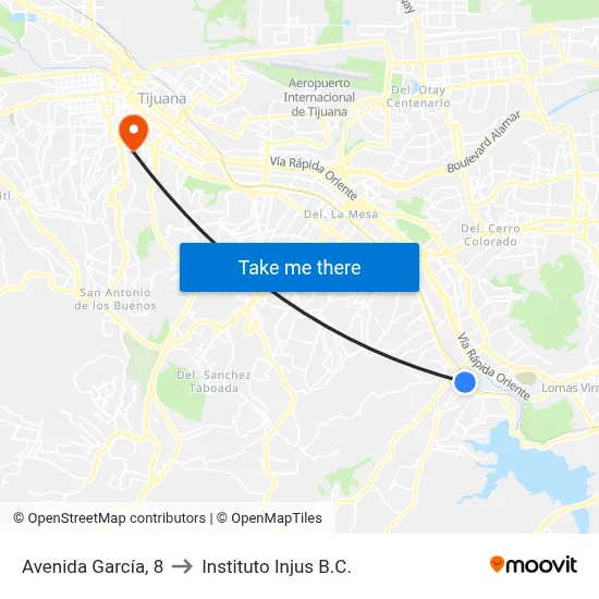 Avenida García, 8 to Instituto Injus B.C. map