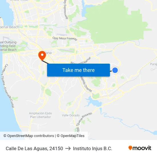 Calle De Las Aguas, 24150 to Instituto Injus B.C. map
