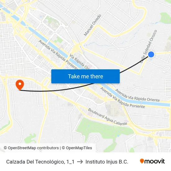 Calzada Del Tecnológico, 1_1 to Instituto Injus B.C. map
