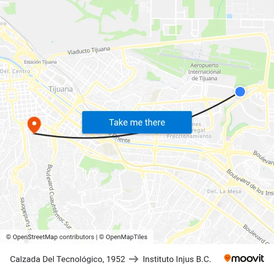 Calzada Del Tecnológico, 1952 to Instituto Injus B.C. map