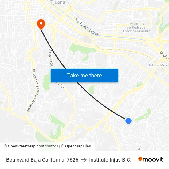Boulevard Baja California, 7626 to Instituto Injus B.C. map