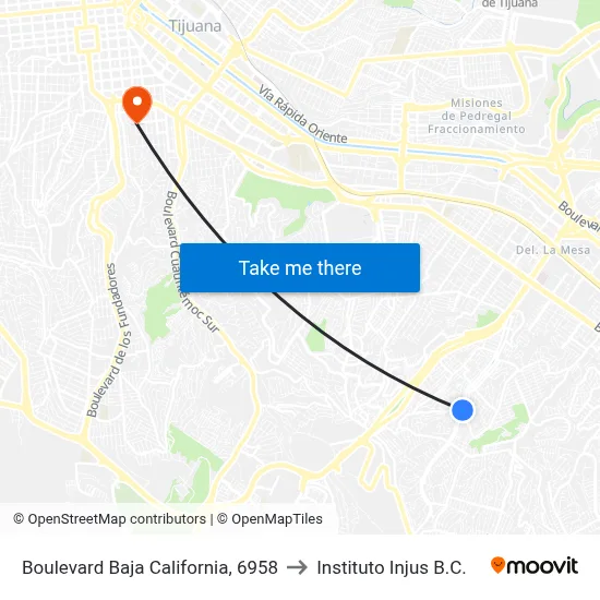 Boulevard Baja California, 6958 to Instituto Injus B.C. map
