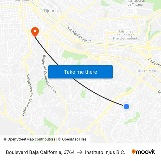 Boulevard Baja California, 6764 to Instituto Injus B.C. map