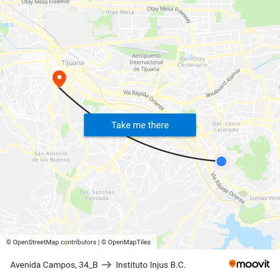 Avenida Campos, 34_B to Instituto Injus B.C. map