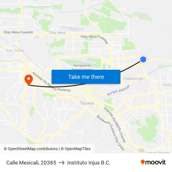 Calle Mexicali, 20385 to Instituto Injus B.C. map