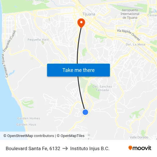 Boulevard Santa Fe, 6132 to Instituto Injus B.C. map