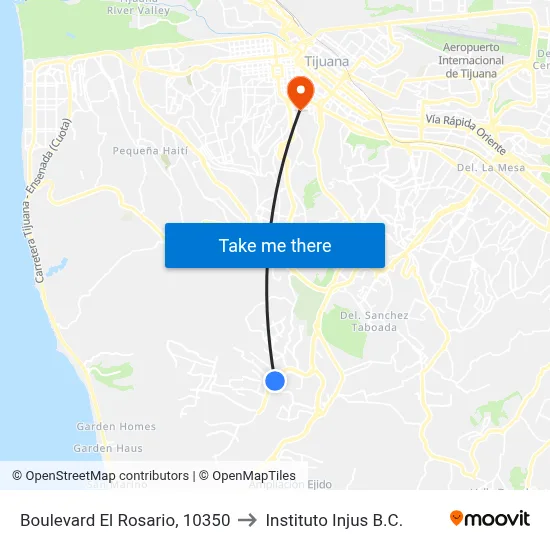 Boulevard El Rosario, 10350 to Instituto Injus B.C. map