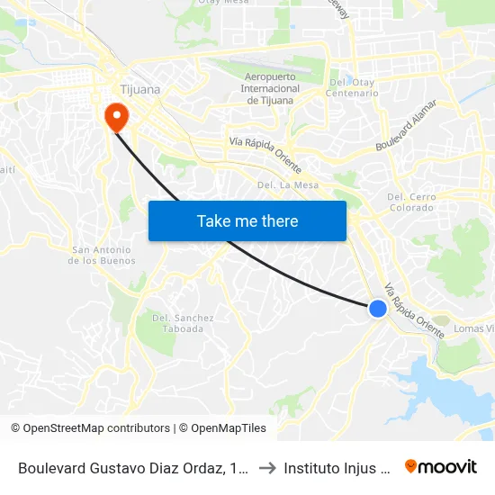 Boulevard Gustavo Diaz Ordaz, 17239 to Instituto Injus B.C. map