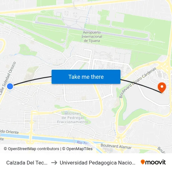 Calzada Del Tecnológico, 1_1 to Universidad Pedagogica Nacional, Unidad 022 Tijuana map