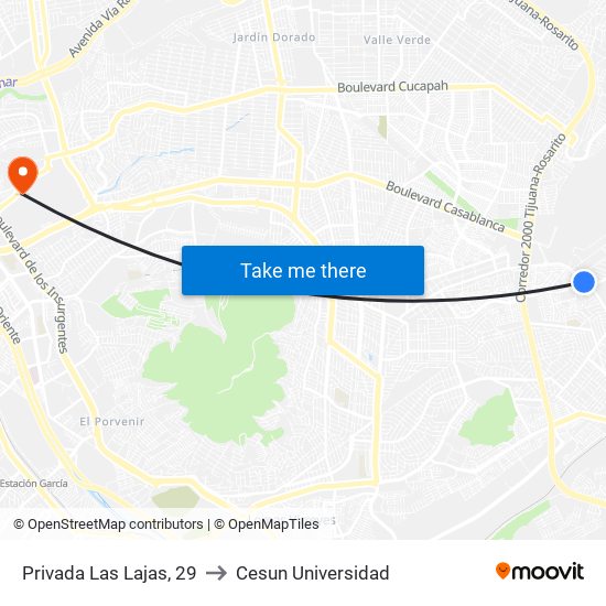 Privada Las Lajas, 29 to Cesun Universidad map