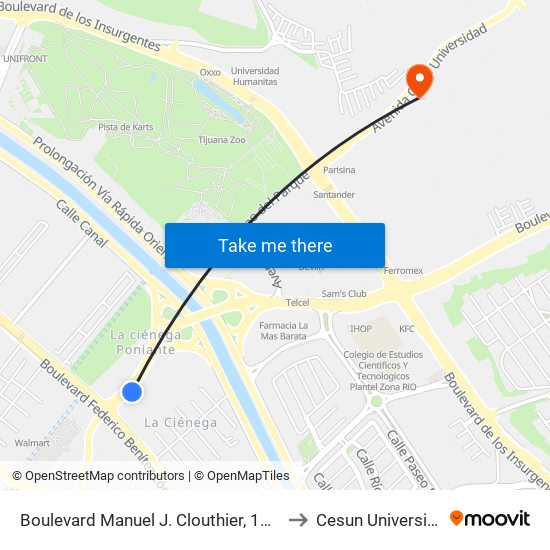 Boulevard Manuel J. Clouthier, 17310a to Cesun Universidad map
