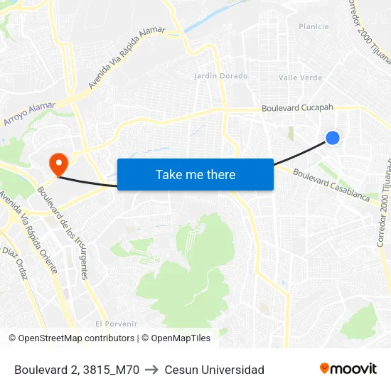 Boulevard 2, 3815_M70 to Cesun Universidad map