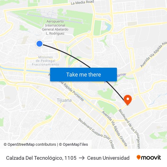 Calzada Del Tecnológico, 1105 to Cesun Universidad map