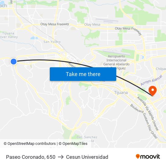 Paseo Coronado, 650 to Cesun Universidad map