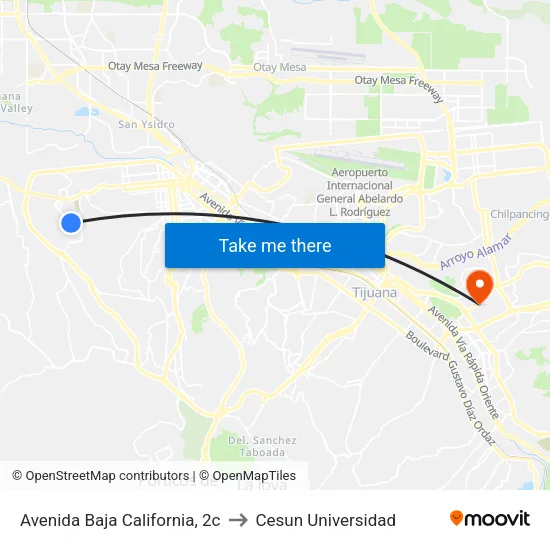 Avenida Baja California, 2c to Cesun Universidad map