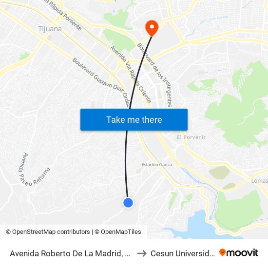 Avenida Roberto De La Madrid, 413 to Cesun Universidad map