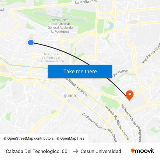 Calzada Del Tecnológico, 601 to Cesun Universidad map