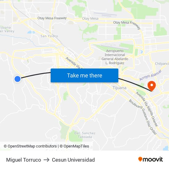 Miguel Torruco to Cesun Universidad map