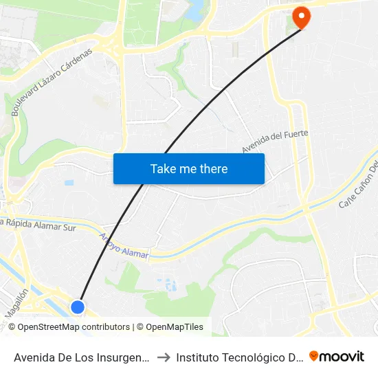 Avenida De Los Insurgentes, 603_1 to Instituto Tecnológico De Tijuana map