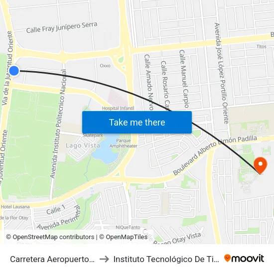 Carretera Aeropuerto, 408 to Instituto Tecnológico De Tijuana map