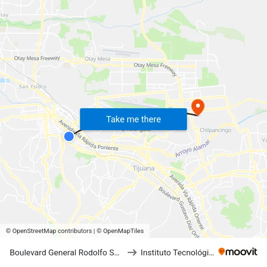 Boulevard General Rodolfo Sánchez Taboada, 2_B to Instituto Tecnológico De Tijuana map