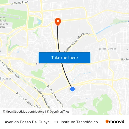 Avenida Paseo Del Guaycura, 110_4 to Instituto Tecnológico De Tijuana map