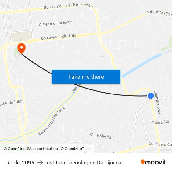 Roble, 2095 to Instituto Tecnológico De Tijuana map