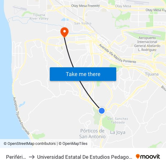Periférico to Universidad Estatal De Estudios Pedagogicos map