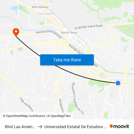 Blvd Las Américas Sur to Universidad Estatal De Estudios Pedagogicos map