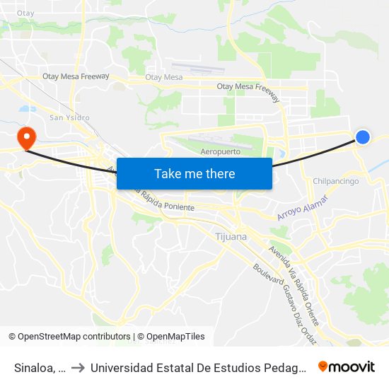 Sinaloa, Lb to Universidad Estatal De Estudios Pedagogicos map