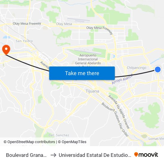 Boulevard Granados, 1869 to Universidad Estatal De Estudios Pedagogicos map