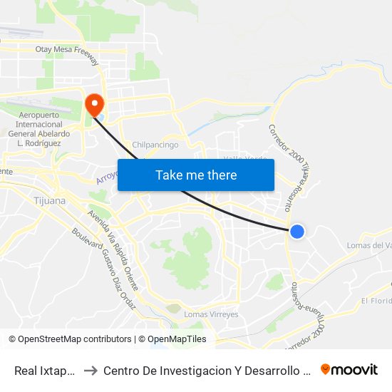 Real Ixtapan, 24012 to Centro De Investigacion Y Desarrollo De Tecnologia Digital Del Ipn map