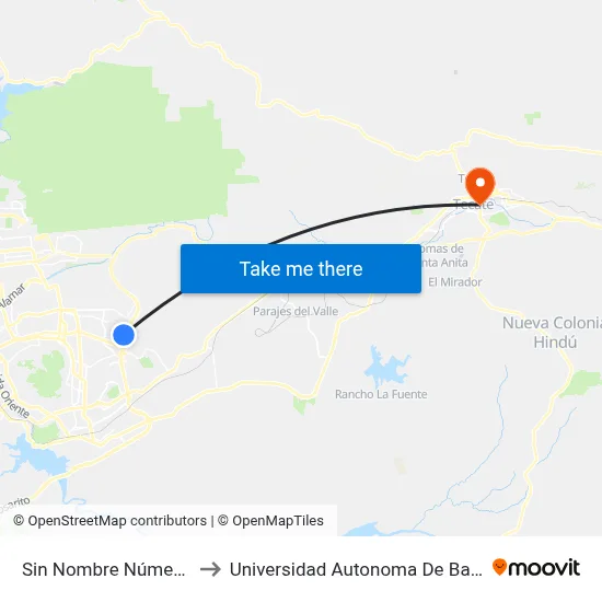 Sin Nombre Número 1356, 24366_E47 to Universidad Autonoma De Baja California Campus Tecate map