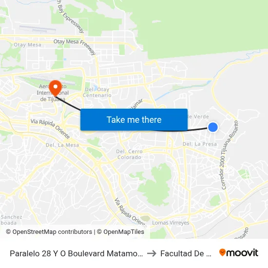 Paralelo 28 Y O Boulevard Matamoros, 23030_V46 to Facultad De Derecho map