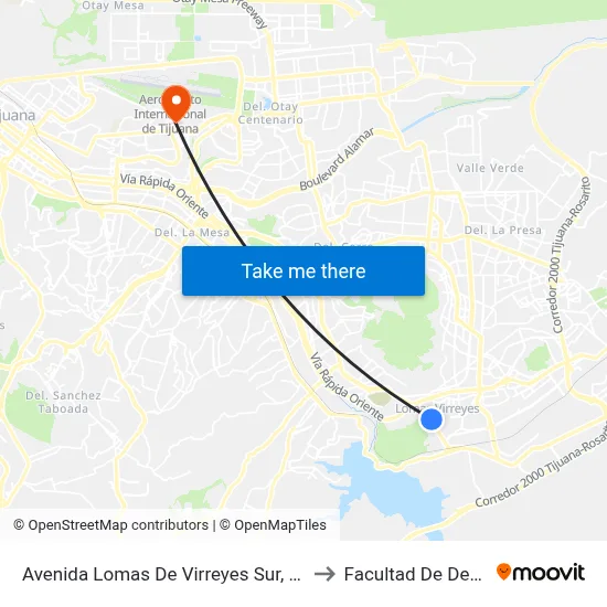 Avenida Lomas De Virreyes Sur, 11217_B to Facultad De Derecho map