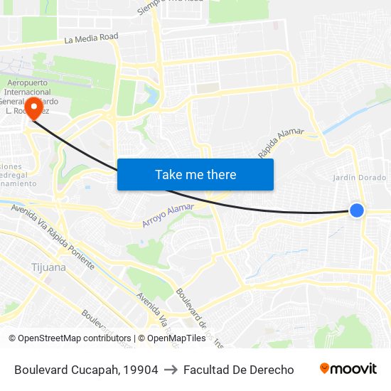 Boulevard Cucapah, 19904 to Facultad De Derecho map