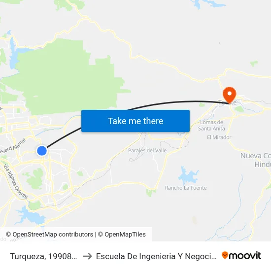 Turqueza, 19908_3 to Escuela De Ingenieria Y Negocios map