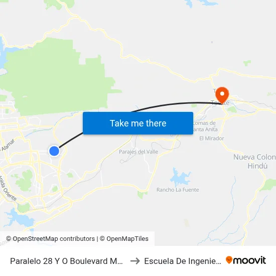 Paralelo 28 Y O Boulevard Matamoros, 23030_V46 to Escuela De Ingenieria Y Negocios map
