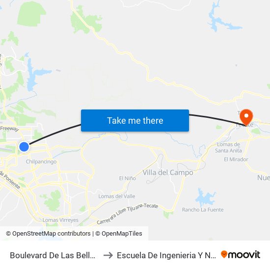 Boulevard De Las Bellas Artes to Escuela De Ingenieria Y Negocios map