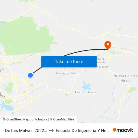 De Las Malvas, 25226_44 to Escuela De Ingenieria Y Negocios map